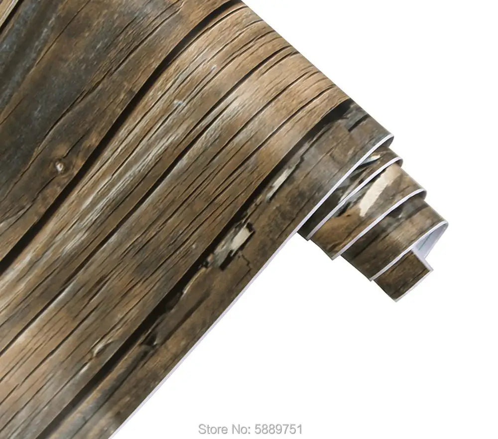 Retro Faux Wood Grain Peel And Stick Wallpaper Roll For Restaurants