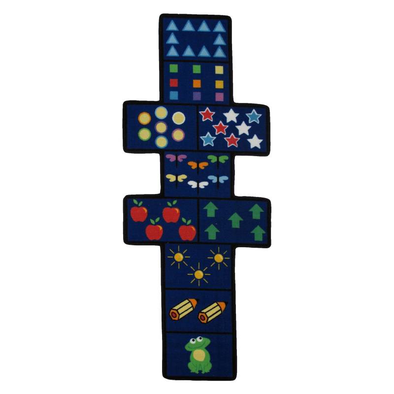 L.A Rugs 6.5" x 2.5" Fun Time Hopscotch Area Rug - Blue
