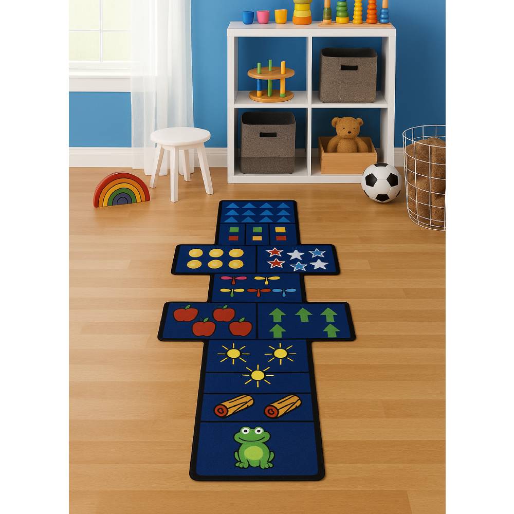 L.A Rugs 6.5" x 2.5" Fun Time Hopscotch Area Rug - Blue