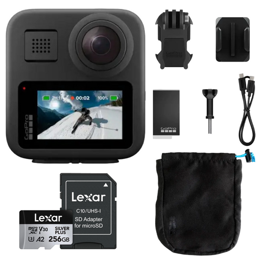 Bundle: GoPro MAX 360 Action Camera + Lexar Professional SILVER PLUS microSDXC™ UHS-I 256GB Card