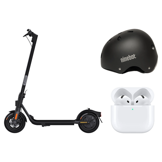 Segway Ninebot F2 Black Electric Kick Scooter W/ FREE Apple AirPods 4 & Ninebot Protective Helmet