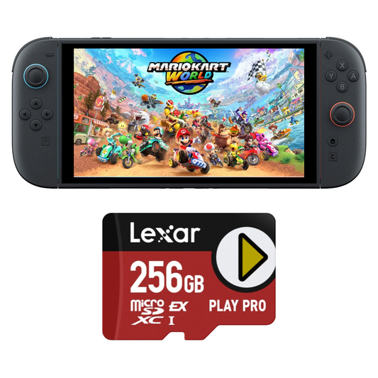 Bundle: Nintendo Switch 2 Console + Mario Kart World Bundle + Lexar Play Pro 256GB microSDXC Express Memory Card
