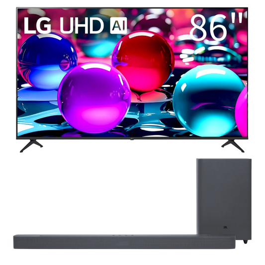 Bundle: LG 86" Class UA7500 4K AI Smart TV + JBL Bar 300W 2.1-Channel Soundbar System with Wireless Subwoofer