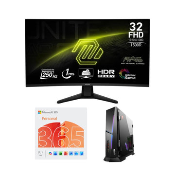 Bundle: MSI MPG Trident AS AI 2NVL7-054US Gaming Desktop - Intel Core Ultra 7 265F with 32GB Memory and 1TB SSD + MAG 32C6X 31.5" FHD Curved Gaming Monitor + Microsoft 365 Personal 1 Year Subscription