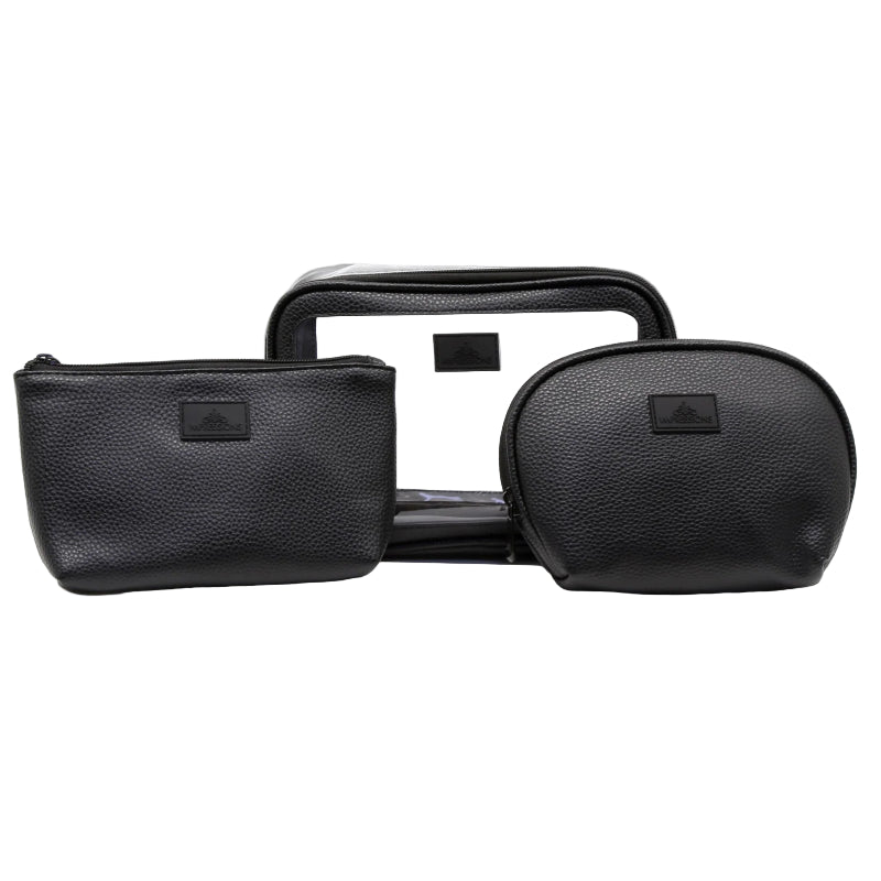 Impressions Vanity Barbados Makeup Bag Set (3-Piece) - Black
