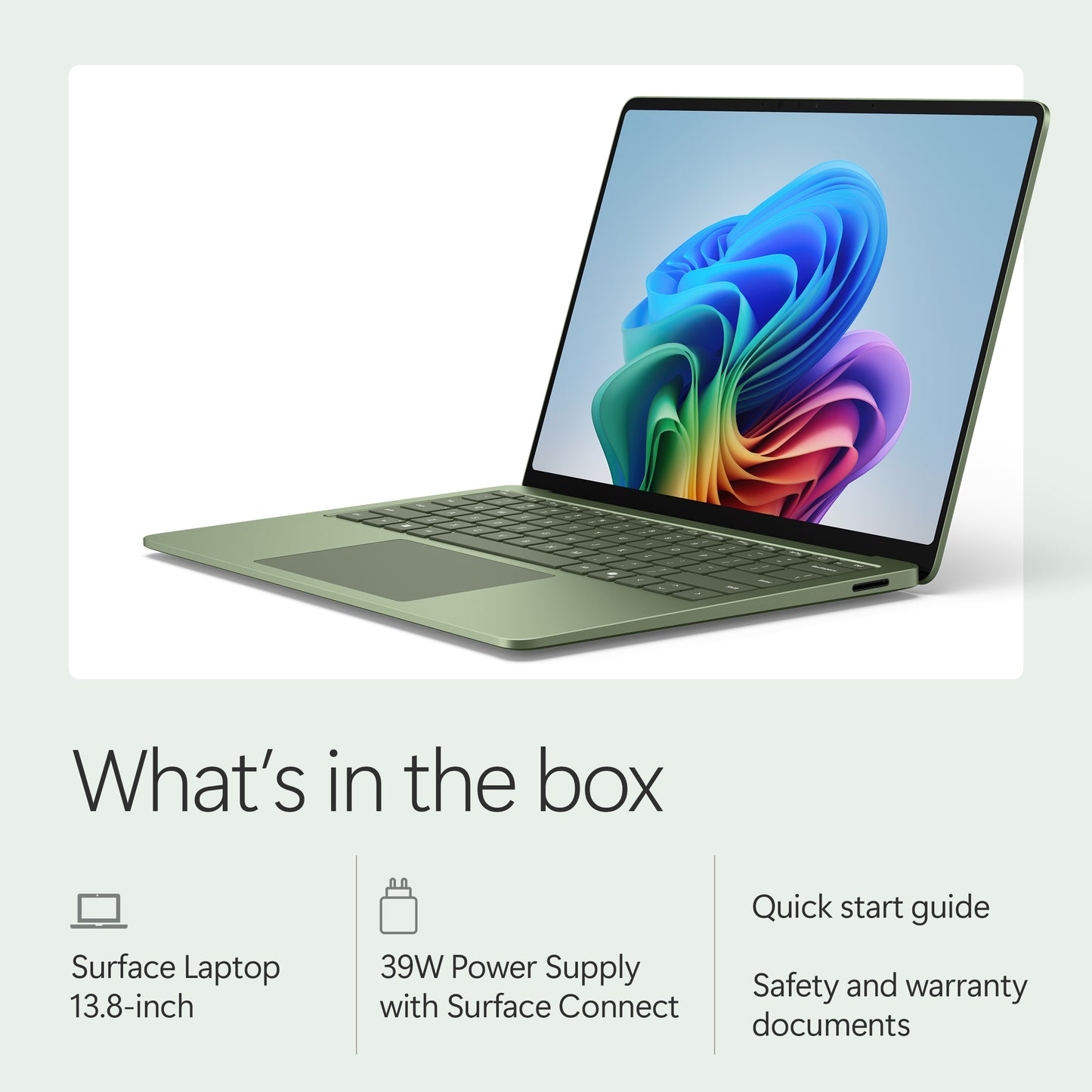 Microsoft Surface Laptop - 13.8-inch - Snapdragon X2 Elite (12 core) - 16GB RAM - 512GB SSD - Jade - Windows 11 - Latest Model (8th Edition)
