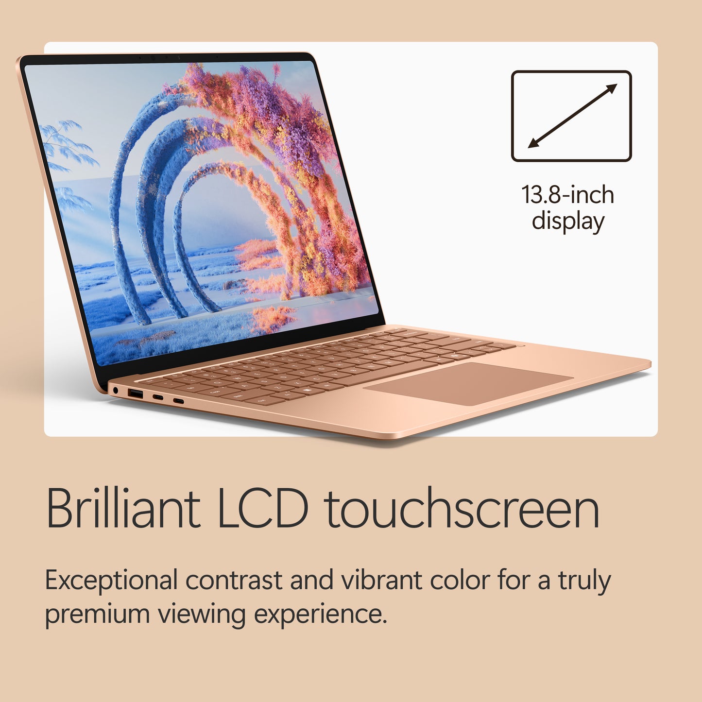 Microsoft Surface Laptop - 13.8-inch - Snapdragon X2 Elite (12 core) - 16GB RAM - 512GB SSD - Dune - Windows 11 - Latest Model (8th Edition)