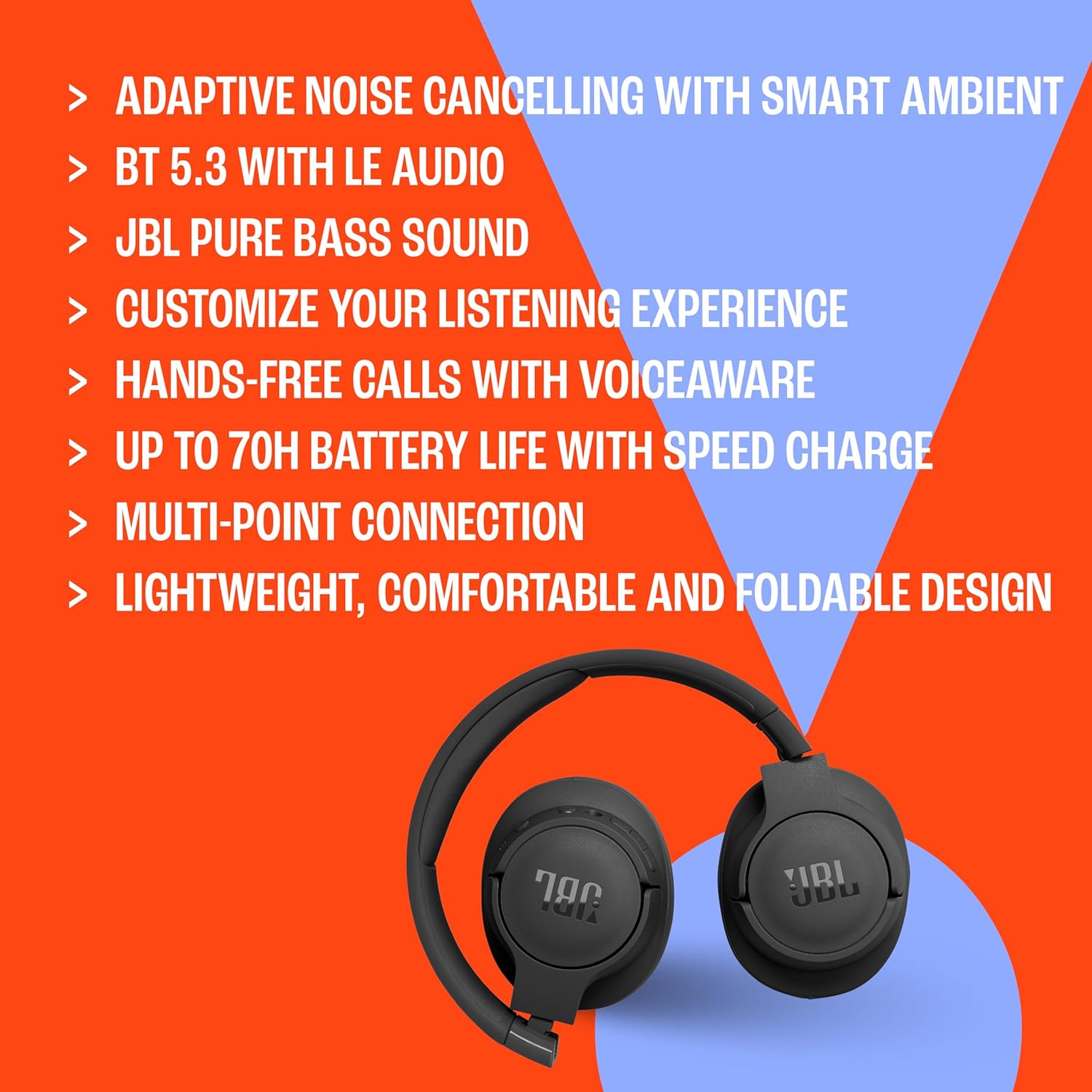 JBL Tune 770NC Wireless Over-The-Ear Headphones– Curacao