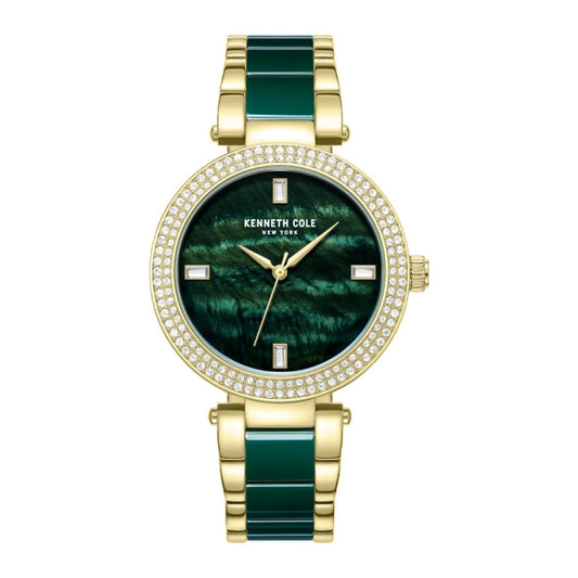 Kenneth Cole New York Classic Women's 37mm Bracelet Watch - Green/Gold