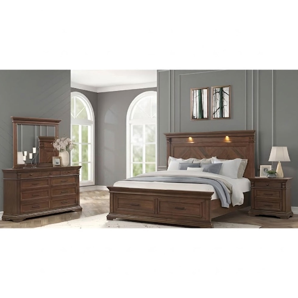 Kent Queen Size (4-Piece) Bedroom Set by Best Home - Brown