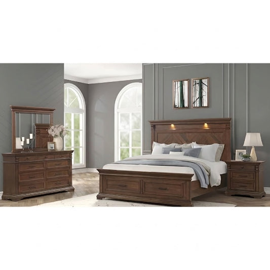 Kent Queen Size (4-Piece) Bedroom Set by Best Home - Brown