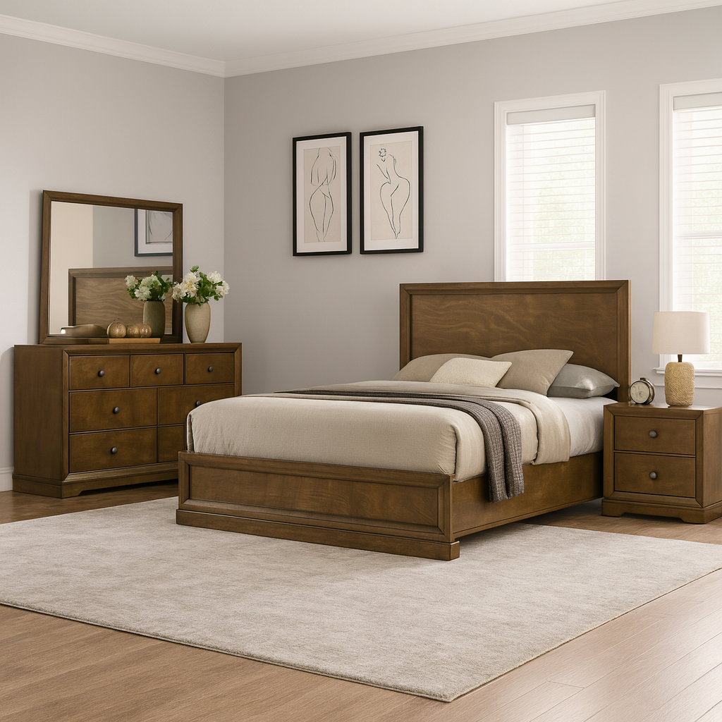 Kirkham Full Bedroom Set (4-Piece) by Furniture of America - Brown
