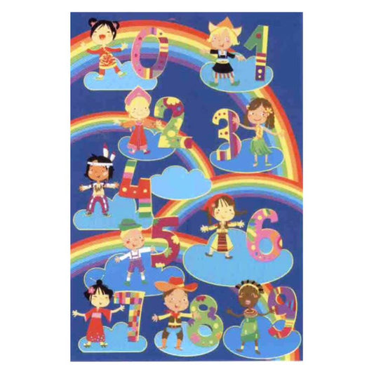 L.A Rugs Fun Time Kids & Numbers Rectangular Area Rug - Blue