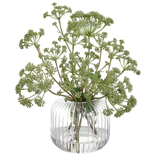 Allstate Angelica Artificial Arrangement with Glass Vase - Green/Clear