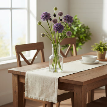 Allstate Floral 18" Allium & Billy Flower Arrangement with Glass Vase