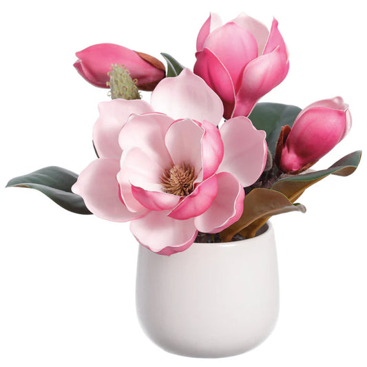 Allstate Floral 9" Magnolia Flower Arrangement with Vase - Pink