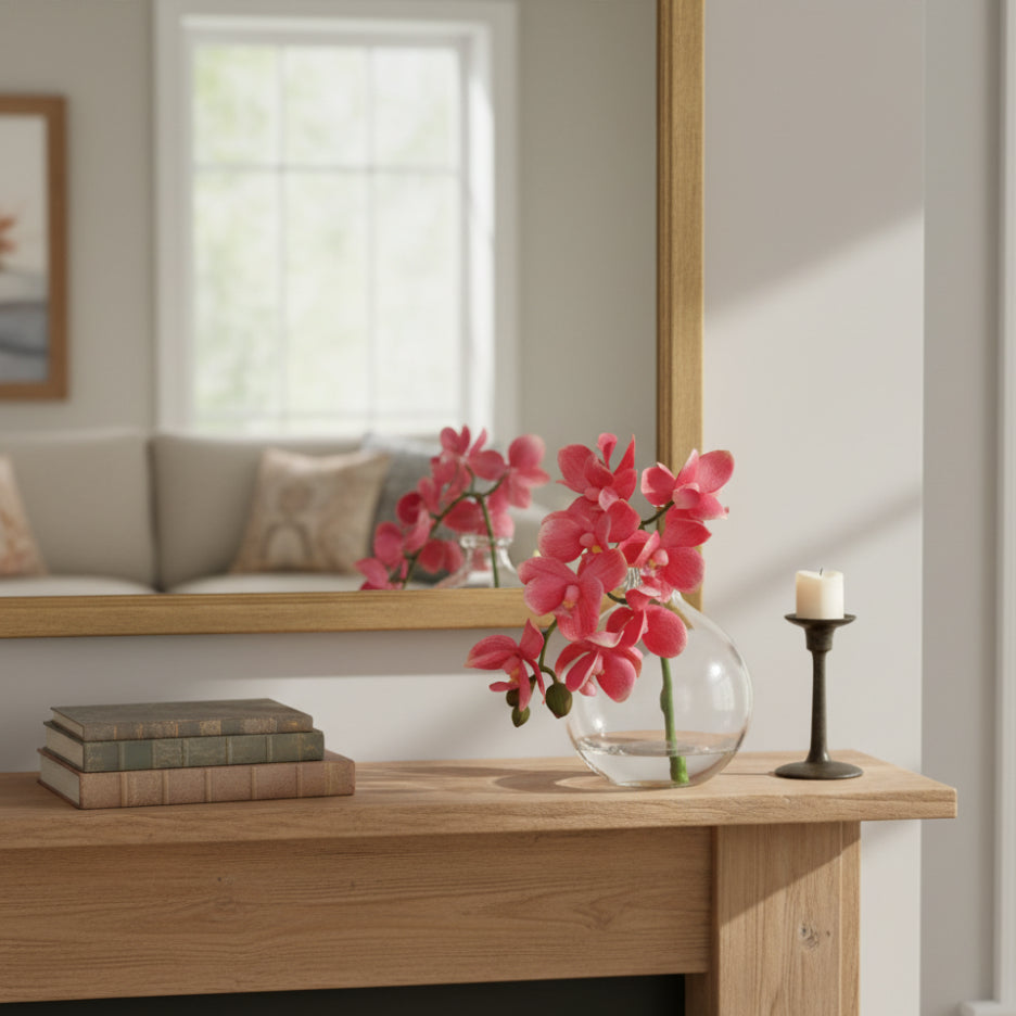 Allstate Floral 10" Phalaenopsis Orchid Flower Arrangement with Glass Vase - Pink