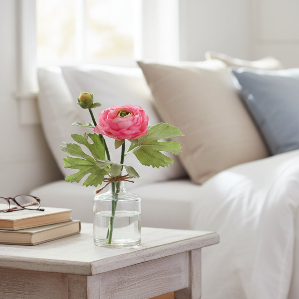 Allstate Floral 8.5" Ranunculus Flower Arrangement with Tube Planter - Pink