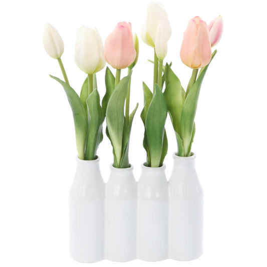 Allstate Floral 13.5" Tulip Flower Arrangement with Ceramic Vase