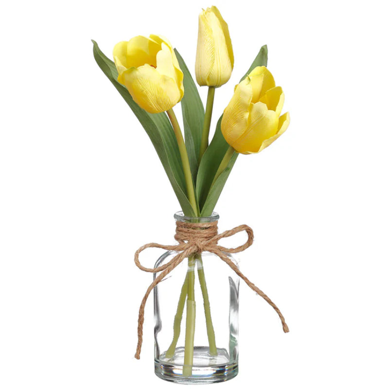 Allstate Floral 11" Tulip Flower Arrangement with Glass Vase