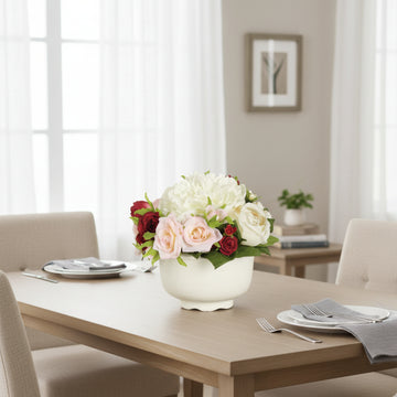 Allstate Floral 6" Rose and Peony Flower Arrangement with Terra Cotta Pot