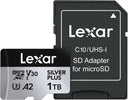 Lexar Professional SILVER PLUS Series microSDXC UHS-I Card with SD Adapter