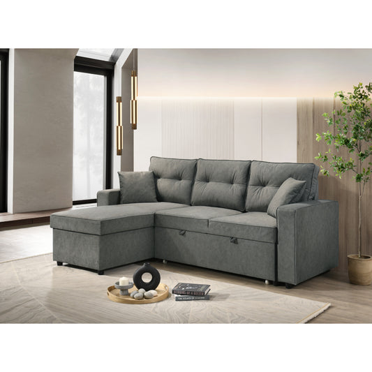 Malibu Chaise Sofa with Storage by Best Home - Gray