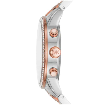 Michael Kors Ritz Women's 41mm Quartz Two-Tone Bracelet Watch - White Dial