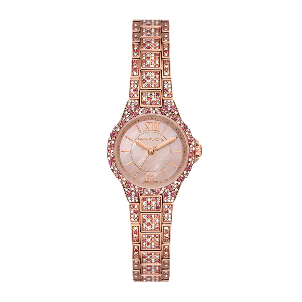 Michael Kors Petite Camille Women's 26mm Rose Gold Analog Bracelet Watch - Pink Dial