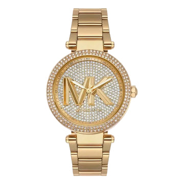 Reloj de cuarzo Michael Kors Parker para mujer, de acero inoxidable y 38 mm, dorado