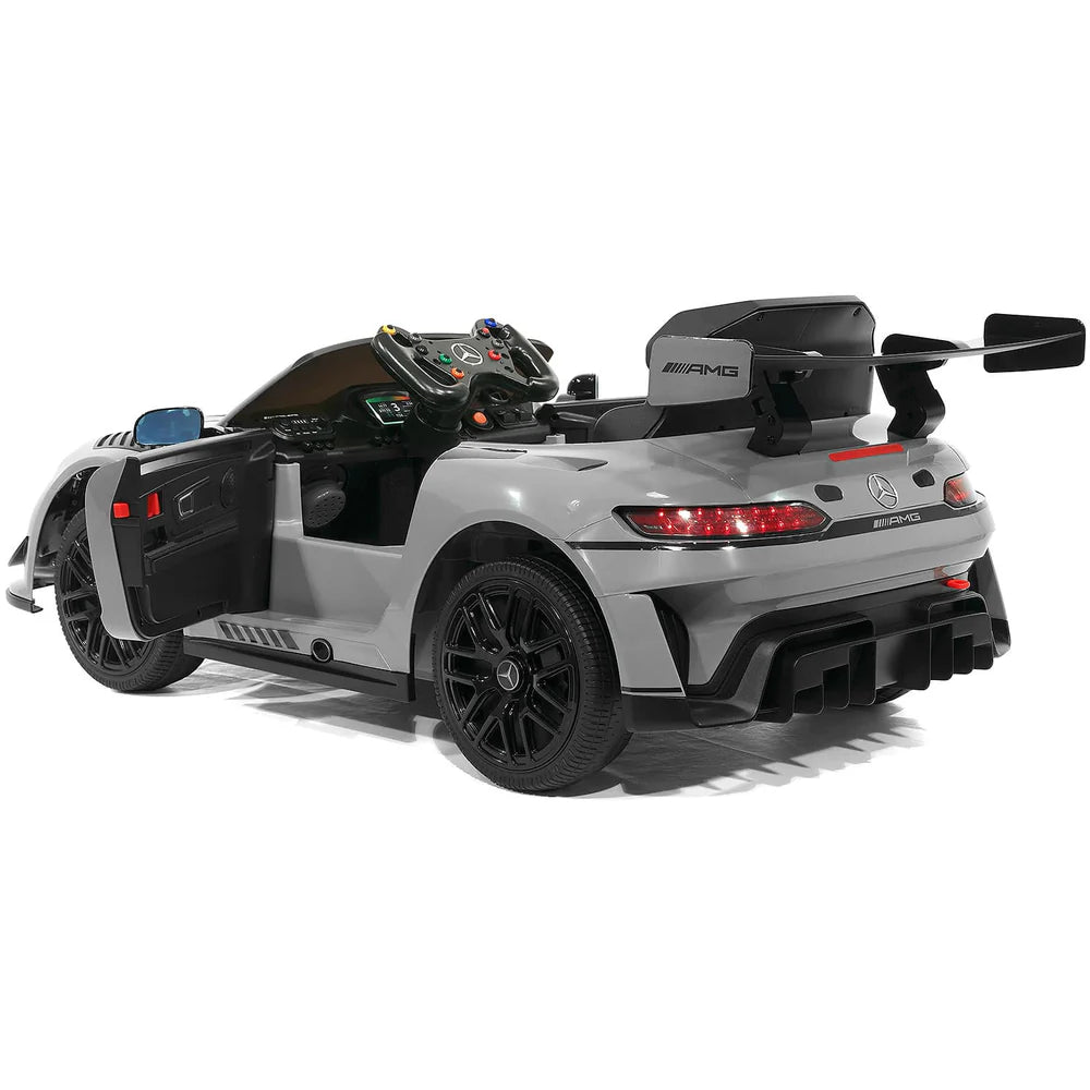 Mercedes AMG GT3 EVO 12V Kids Ride-On Car - Gray