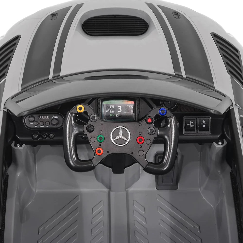 Mercedes AMG GT3 EVO 12V Kids Ride-On Car - Gray