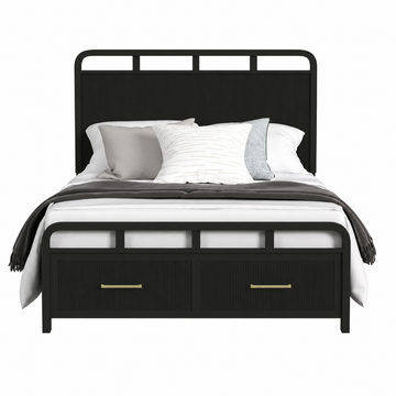Melbourine Queen Size (4-Piece) Bedroom Set by Elements - Black