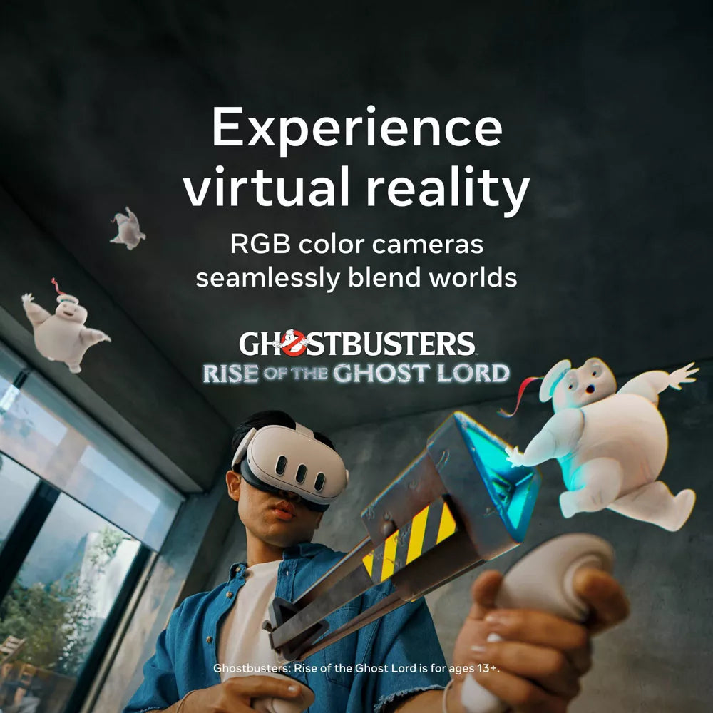 Meta Quest 3 | VR Headset — Thirty Percent Sharper Resolution — 2X Graphical Processing Power — Virtual Reality Without Wires —  Access to 40+ Games with a 3-Month Trial of Meta Horizon+ Included