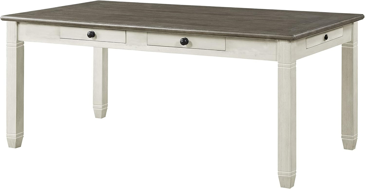 Montana 7‑Piece Dining Set with Storage Drawers by Homelegance - White/Grey