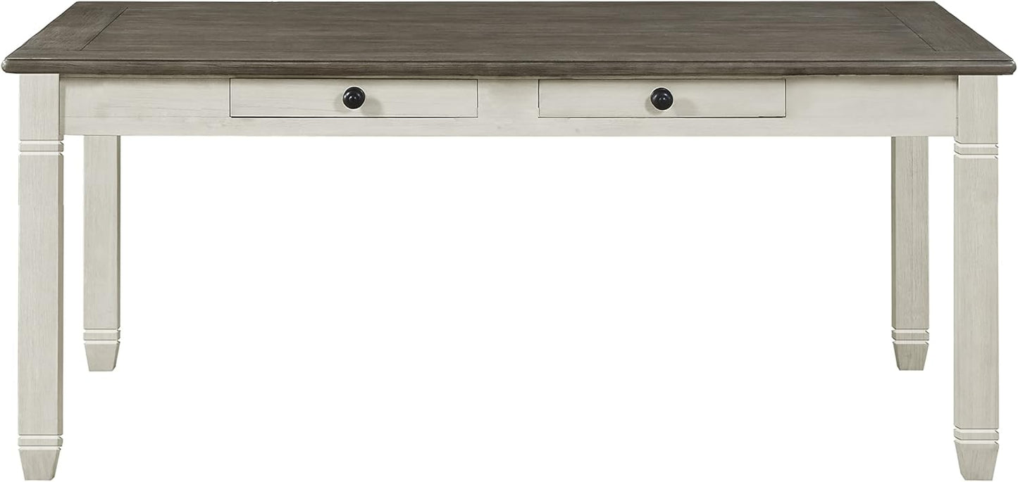 Montana 7‑Piece Dining Set with Storage Drawers by Homelegance - White/Grey