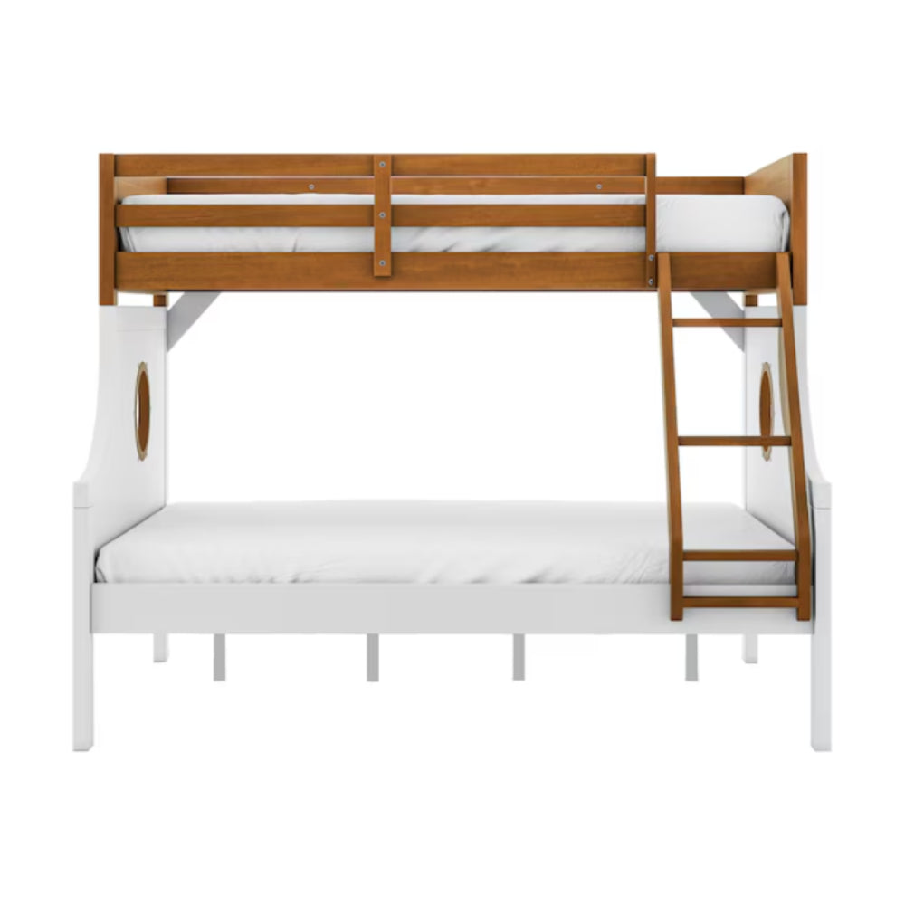 Nautia Twin Over Full Bunk Bed by Furniture of America - Brown/White
