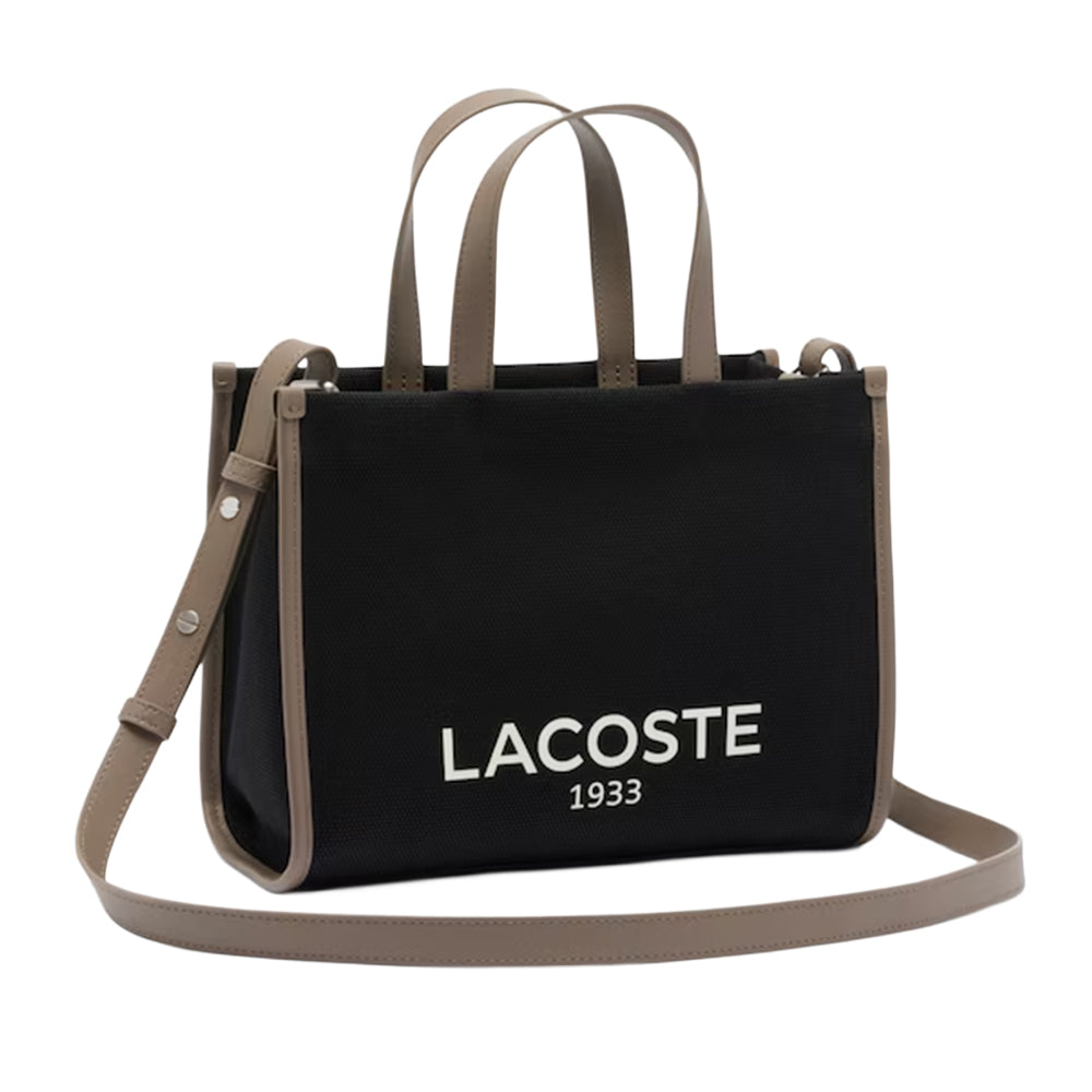 Lacoste Small Heritage Canvas Tote Bag - Black