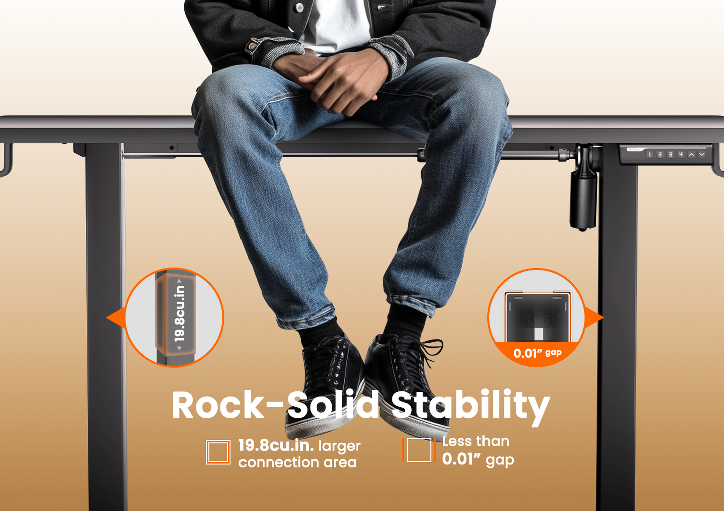 ErGear Height Adjustable Electric Standing Desk - Black