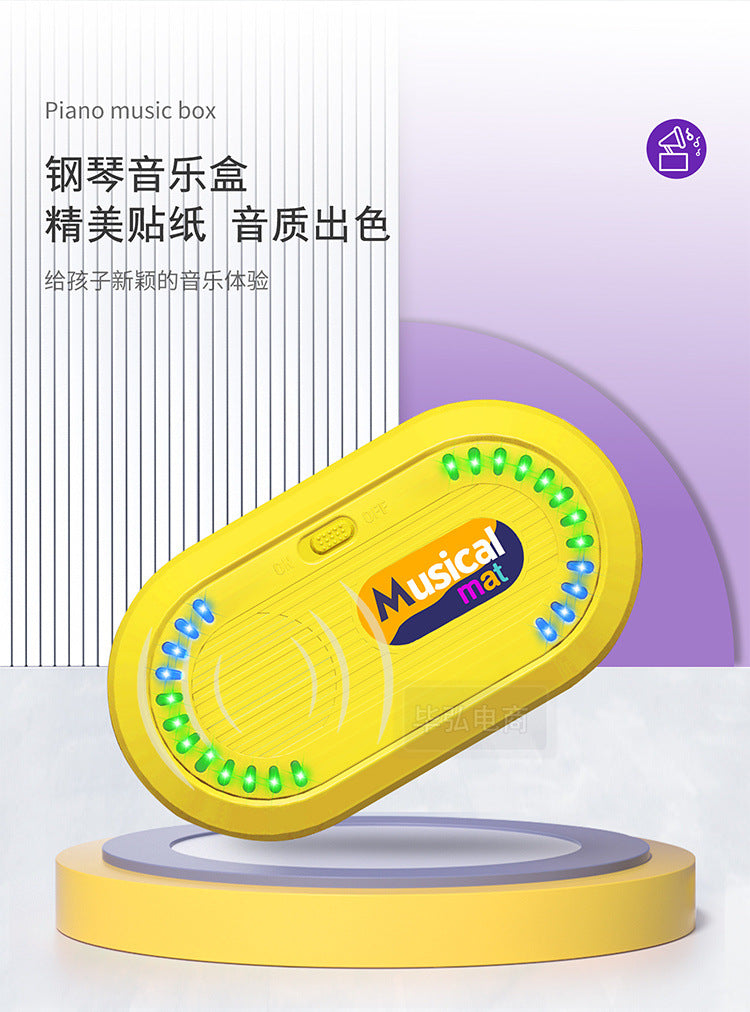 Baby Musical Piano Drum Play Mat 2 in 1 Interactive Dance Mat for Kids and Toddlers with Sounds and Lights