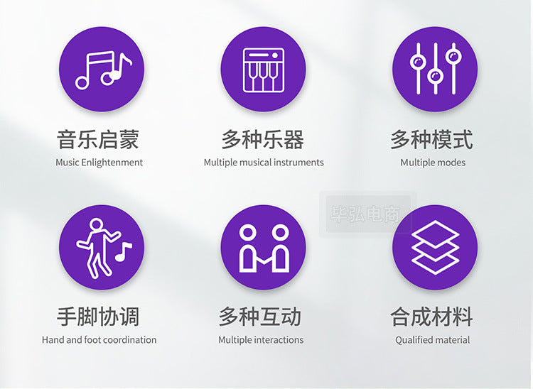 Baby Musical Piano Drum Play Mat 2 in 1 Interactive Dance Mat for Kids and Toddlers with Sounds and Lights