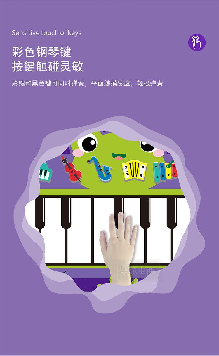 Baby Musical Piano Drum Play Mat 2 in 1 Interactive Dance Mat for Kids and Toddlers with Sounds and Lights