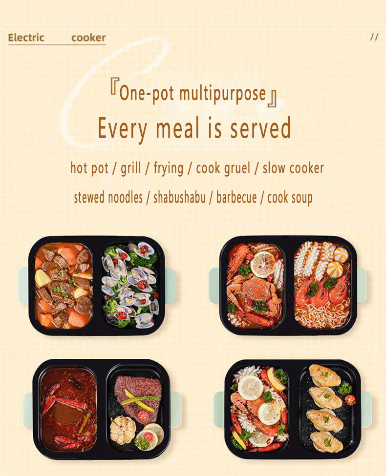 2 in 1 Non-Stick Shabu Pot and Griddle – Induction Heating for Versatile Cooking