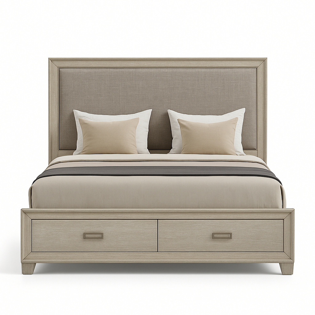 Odesa Queen Size (4-Piece) Bedroom Set - Gray