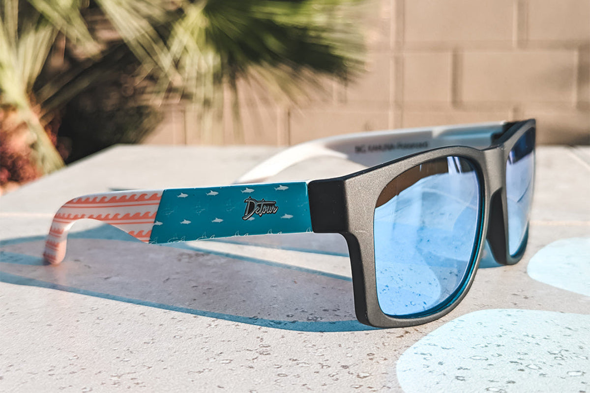 Big Kahuna XL -Sharks & Stripes - Electric Blue Polarized