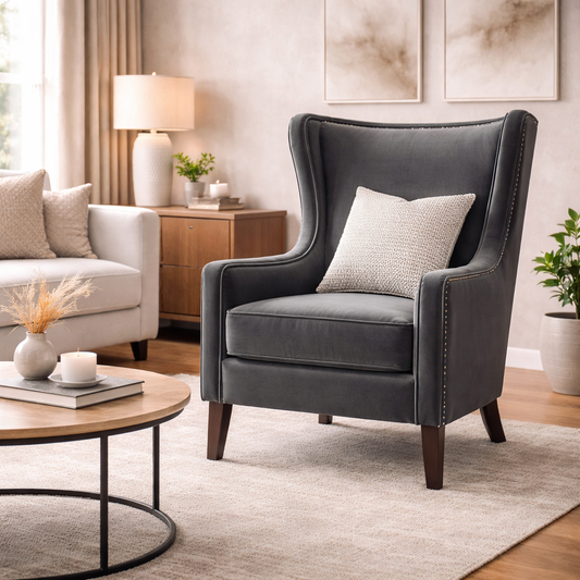 Rosco 42" Armchair Chair by Steve Silver Company - Gray