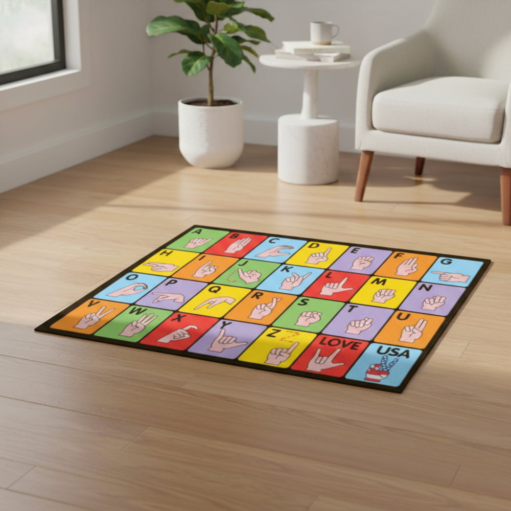 L.A Rugs 1'7" x 2'5" Fun Time Sign Language Rectangle Area Rug