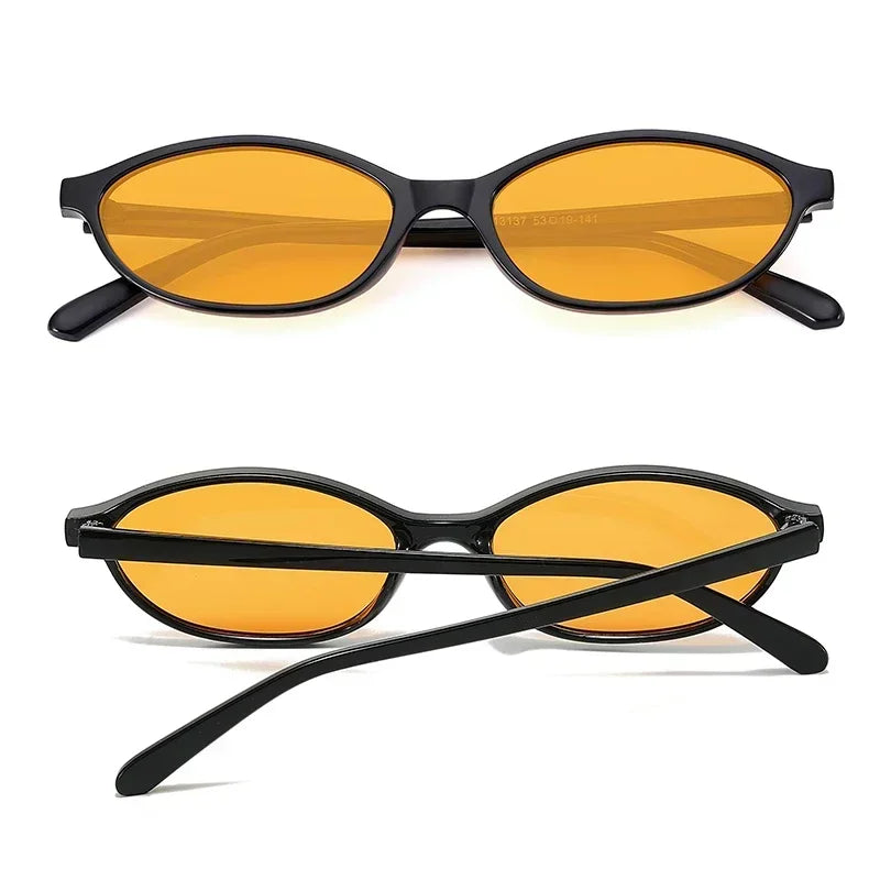 Sexy Small Oval Women's Sunglasses 2024 New Fashion Black Brown Sun Glasses Ladies Shades Trends Summer Unique Eyewear Men