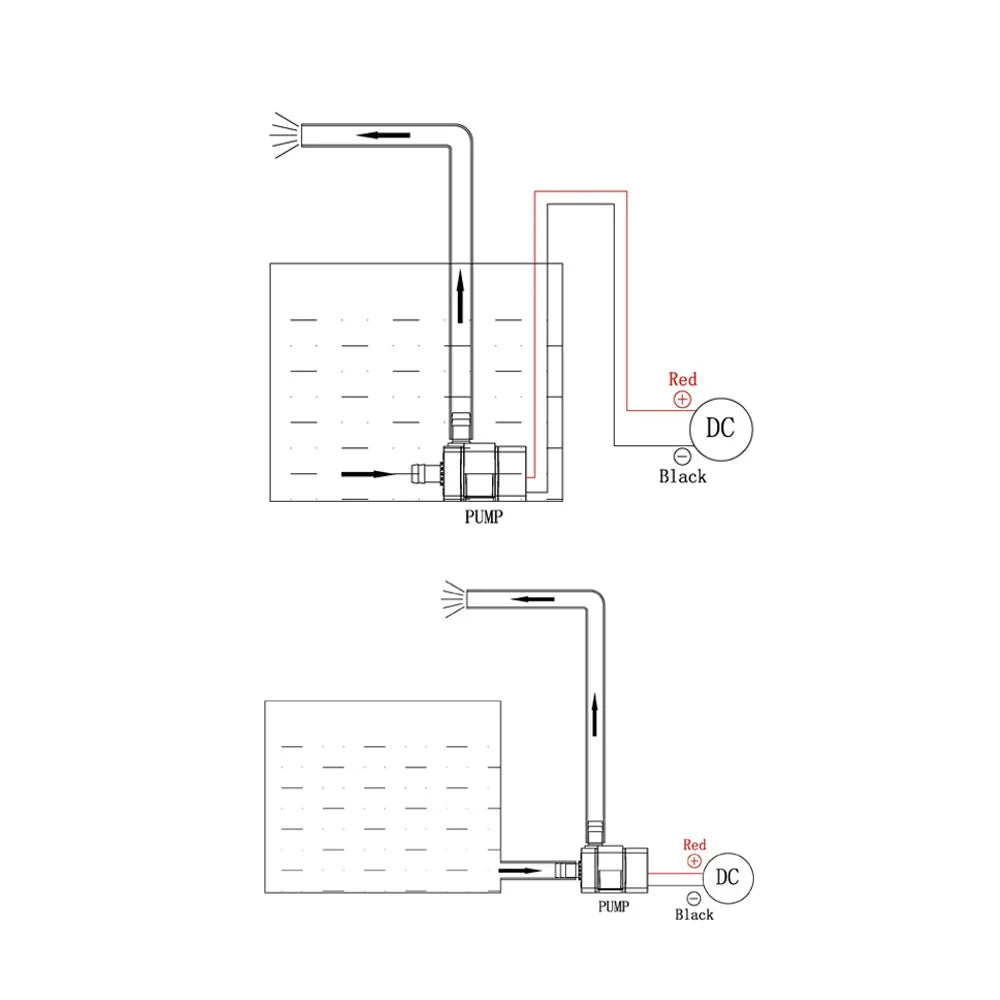 Bomba de agua silenciosa para pecera, 4,8 W, 5,8 W, 240 l/h, CC, 12 V, 24 V, motor solar sin escobillas, bomba de circulación sumergible para piscina