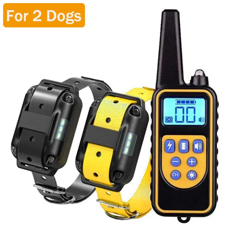 Electric Dog Training Collar Waterproof Dog Bark Collar Pet With Remote Control Rechargeable Anti Barking Device All Size Dogs